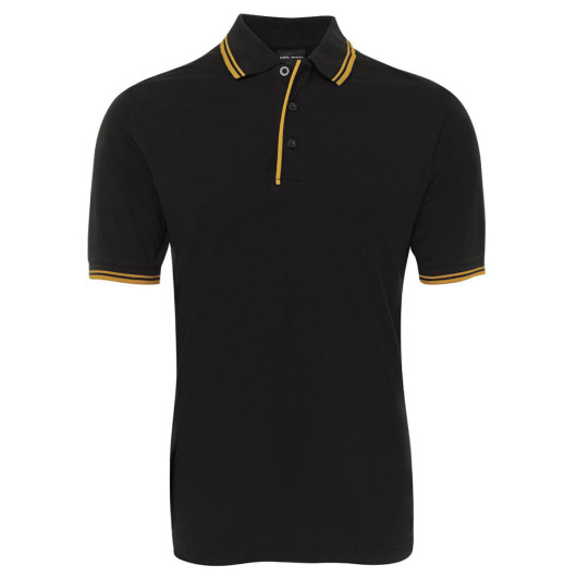 Classic Contrast Polo Black Gold